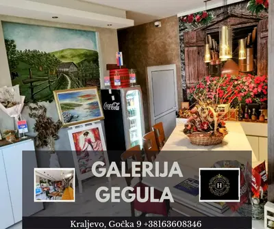 a collage of pictures of a room with a table with flowers at HELGA apartmani BOSS i PRESIDENT in Kraljevo