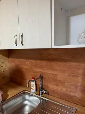 a kitchen sink with a bottle of soap on it at Milica 2 Mezdrejska 87 A in Crni Vrh