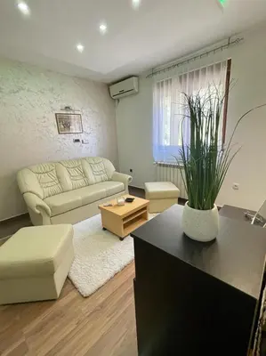 a living room with a couch and a table at Apartman IN in Vrnjačka Banja
