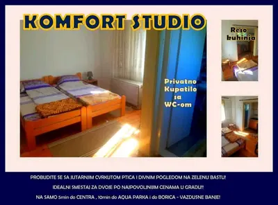 a magazine cover of a bedroom with a bed at Soba Soko in Soko Banja