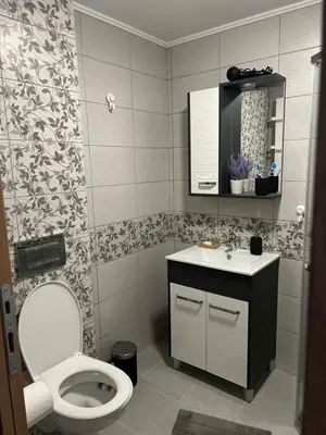 a bathroom with a toilet and a sink at Apartman Sunce in Vrnjačka Banja