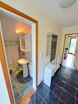 a bathroom with a sink and a toilet at Apartman Jova in Vrnjačka Banja