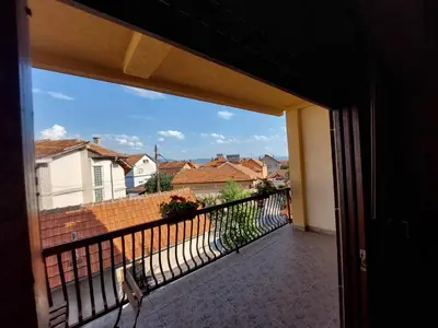 a view from the balcony of a house at City Park Rooms in Vranje