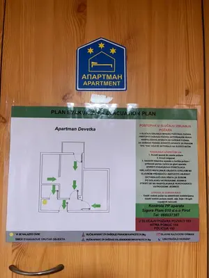 a sign on a wooden wall with a diagram of an air efficient appliance at Devetka in Pirot