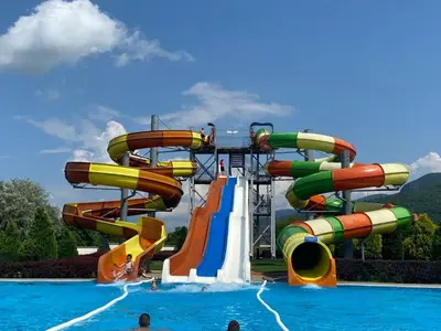 a water slide at a water park at Apartman Damjan Sokobanja in Soko Banja