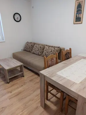 a living room with a couch and a table at Apartment Vojinović in Soko Banja