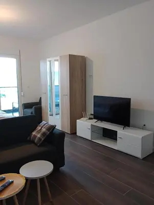 a living room with a couch and a flat screen tv at AN Jezero-Apartman Jaki 12 in Vrnjačka Banja