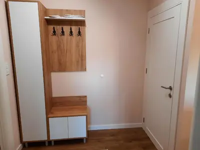 a small room with a staircase and a door at Dream Home, FREE GARAGE in Niš