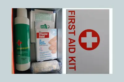 a book shelf with medicines and a pharmacy sign next to it at Tilia Home in Vrnjačka Banja