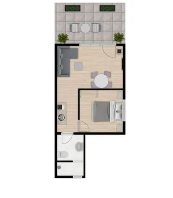 a picture of a floor plan of a house at Apartmani Vlasina Sokobanja in Soko Banja