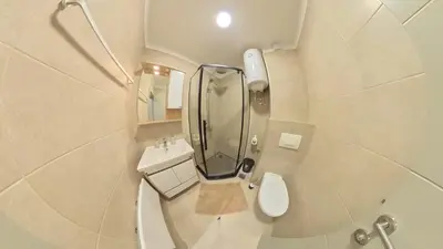 a bathroom with a shower and a toilet and a sink at Bela Reka C320 Kopaonik Brzece in Brzeće