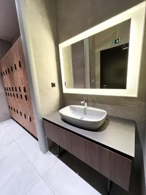 a bathroom with a sink and a mirror at Woodside 007 in Kopaonik