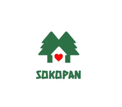 a symbol of a house with trees and a heart at SokoPan in Soko Banja