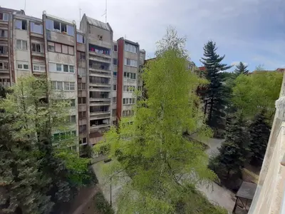 an overhead view of an apartment building with trees at Apartman Oskar in Bor
