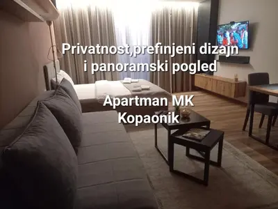a living room with a couch and a table at Apartman MK Kopaonik in Kopaonik