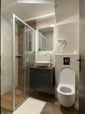 a bathroom with a toilet and a sink at Bele Staze 3a Kopaonik, Brzece in Kopaonik