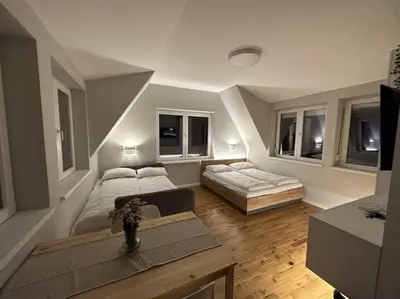 a living room with two beds and a couch at Studio Čuvarkuća in Kopaonik
