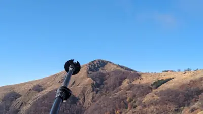 a pole with a mountain in the background at Studio Čuvarkuća in Kopaonik