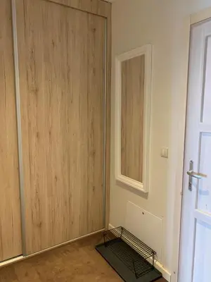 a room with a wooden door and a window at Apartment Župa 111 - Župa, Kopaonik in Kopaonik