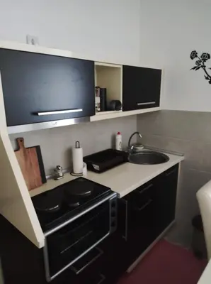 a kitchen with a sink and a stove at NENADOVO in Soko Banja