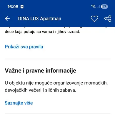 a screenshot of a cell phone with amsg lux spam algorithm at DINA LUX Apartman in Jagodina