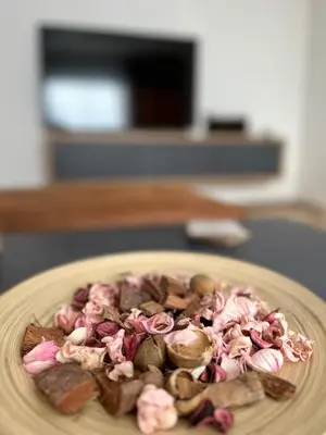 a plate of food on top of a table at South Apartmani in Vranje