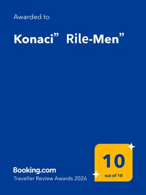 a screenshot of a cell phone with the text upgraded to korea at Konaci”Rile-Men” in Kopaonik