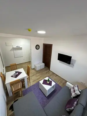 a living room with a couch and a table at Apartmani Liman Kopaonik in Kopaonik