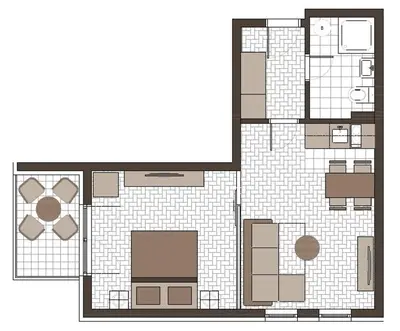 a floor plan of a house with at B&P apartman Vrnjačka Banja in Vrnjačka Banja