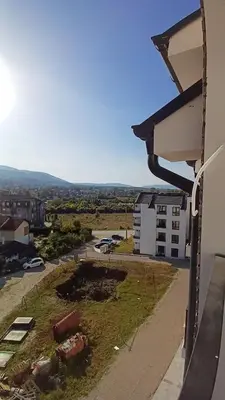 a view from the balcony of a building at Dva brata in Soko Banja