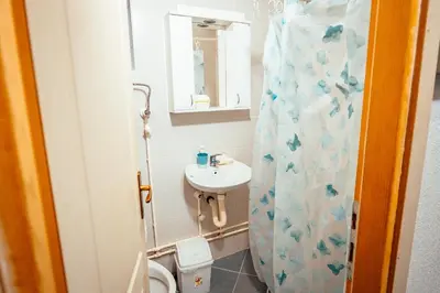 a small bathroom with a toilet and a sink at STD Stara Vodenica in Crni Vrh