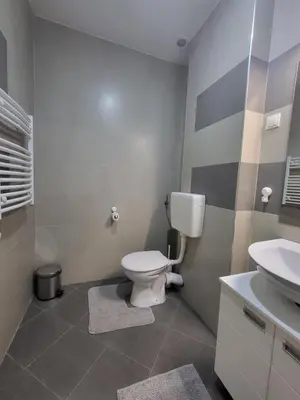 a bathroom with a toilet and a sink at Serendipity Apartment in Brzeće