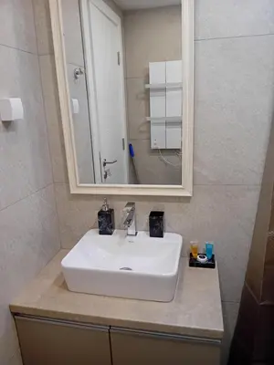 a bathroom with a white sink and a mirror at Studio Ristic Milmari L5 in Kopaonik