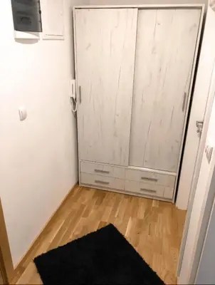 a room with a door and a rug at BlueSky in Vrnjačka Banja
