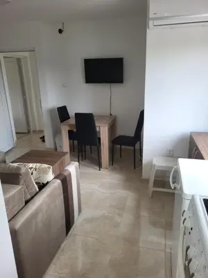 a living room with a couch and a table at Apartment Pavlović in Soko Banja