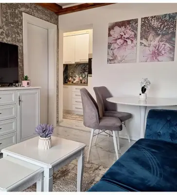 a living room with a couch and a table at Elegant Lux in Vrnjci