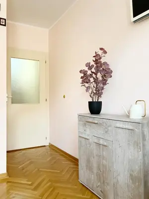 a room with a table with a potted plant on it at Apartment, Vrnjacka-Banja, Raj in Vrnjačka Banja