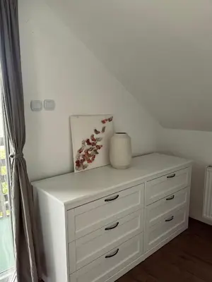 a white dresser with a picture on top of it at Villa Buena in Despotovac