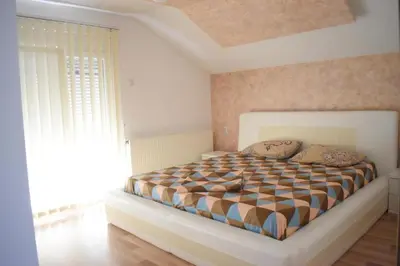 a bedroom with a large bed in a room at Apartman Nina in Vranje