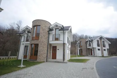 a group of houses on a street at Vila-L&M- Royal in Lipova