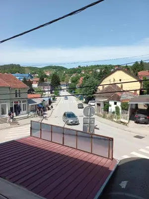 a view of a street in a small town at Studio apartman Beus in Kuršumlija