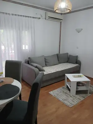 a living room with a couch and a table at Apartman AM Mladenović in Vranje