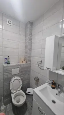 a bathroom with a toilet and a sink at Apartman Djordjevic in Soko Banja