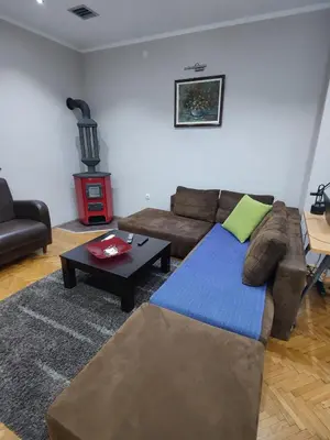 a living room with a couch and a coffee table at 