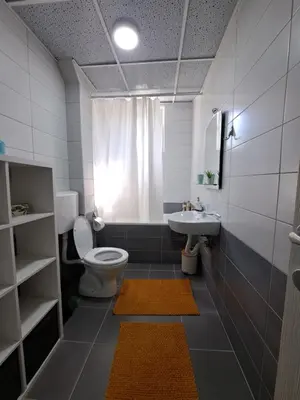 a bathroom with a toilet and a sink at Apartman Iva in Pirot