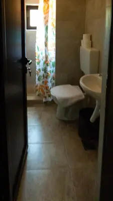 a bathroom with a toilet and a sink at Lesnik vacation home in Despotovac