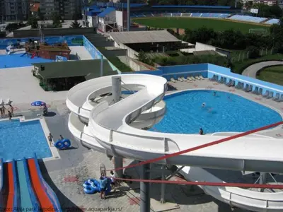 a water slide in a swimming pool in a resort at leoben in Jagodina