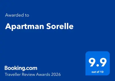 a blue screen with the text upgraded to aprilrian serifa at Apartman Sorelle in Vrnjačka Banja