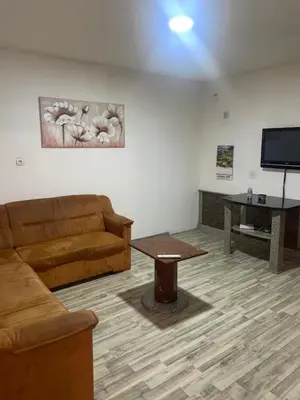 a living room with a couch and a table at Apartman Jošanička Banja in Jošanička Banja