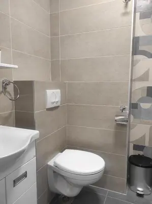 a bathroom with a toilet and a sink at Cera exclusive apartment in Soko Banja